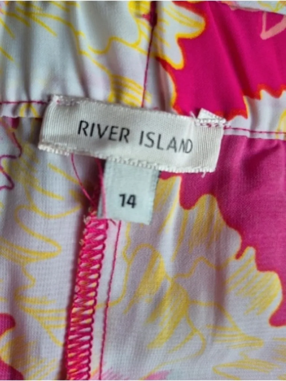 River Island Hot Pink Floral Midi Skirt